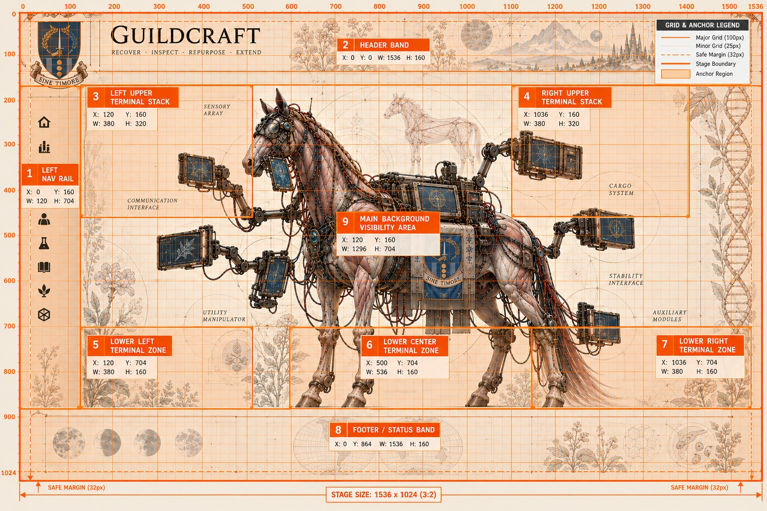 GuildCraft orange grid and anchor map